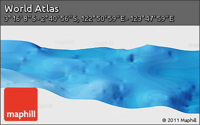 Political Panoramic Map of the Area around 2° 58' 32" S, 123° 19' 29" E