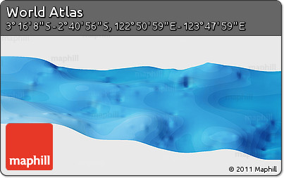 Political Panoramic Map of the Area around 2° 58' 32" S, 123° 19' 29" E