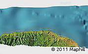 Satellite 3D Map of the area around 2° 58' 32" S, 126° 43' 29" E