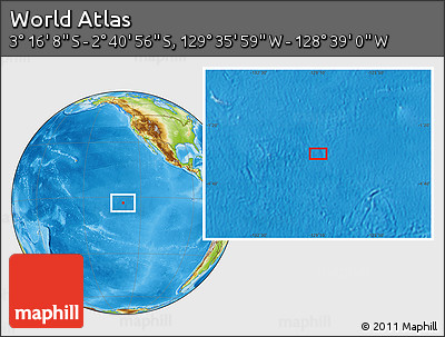 Physical Location Map of the Area around 2° 58' 32" S, 129° 7' 30" W