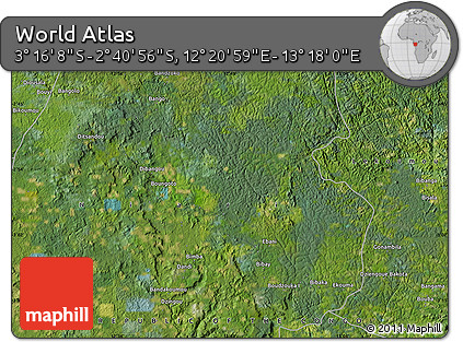 Satellite Map of the Area around 2° 58' 32" S, 12° 49' 29" E