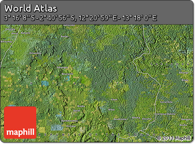 Satellite Map of the Area around 2° 58' 32" S, 12° 49' 29" E