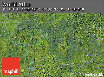 Satellite Map of the Area around 2° 58' 32" S, 12° 49' 29" E