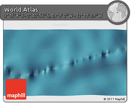 Satellite 3D Map of the Area around 2° 58' 32" S, 12° 40' 30" W
