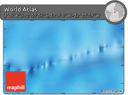 Physical Map of the Area around 2° 58' 32" S, 12° 40' 30" W
