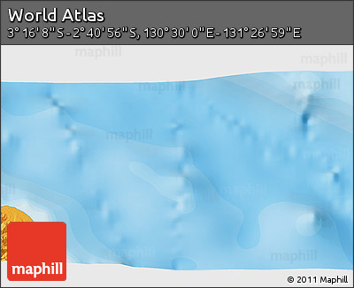 Political 3D Map of the Area around 2° 58' 32" S, 130° 58' 29" E