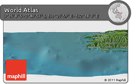 Satellite Panoramic Map of the Area around 2° 58' 32" S, 131° 49' 29" E
