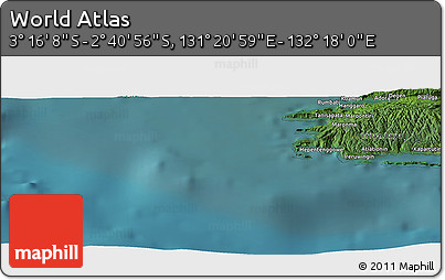 Satellite Panoramic Map of the Area around 2° 58' 32" S, 131° 49' 29" E