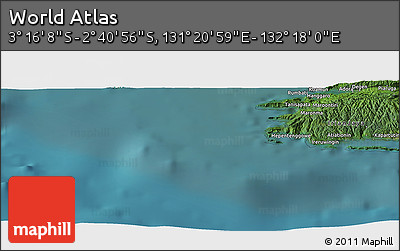 Satellite Panoramic Map of the Area around 2° 58' 32" S, 131° 49' 29" E