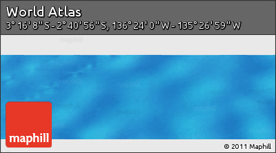 Physical Panoramic Map of the Area around 2° 58' 32" S, 135° 55' 30" W