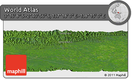 Satellite Panoramic Map of the Area around 2° 58' 32" S, 137° 46' 30" E