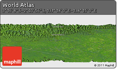Satellite Panoramic Map of the Area around 2° 58' 32" S, 137° 46' 30" E