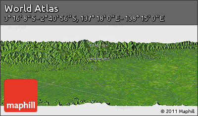 Satellite Panoramic Map of the Area around 2° 58' 32" S, 137° 46' 30" E