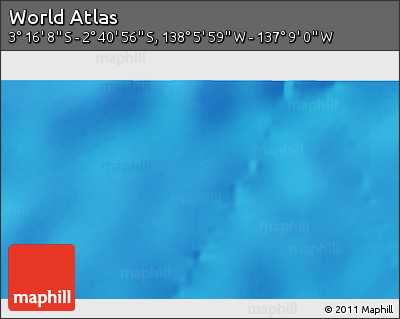 Physical 3D Map of the Area around 2° 58' 32" S, 137° 37' 30" W