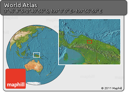 Satellite Location Map of the Area around 2° 58' 32" S, 139° 28' 29" E