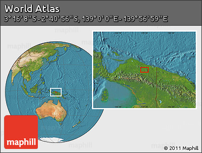 Satellite Location Map of the Area around 2° 58' 32" S, 139° 28' 29" E