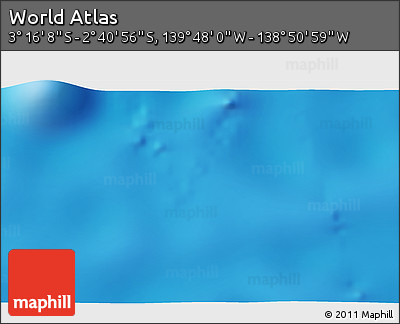 Physical 3D Map of the Area around 2° 58' 32" S, 139° 19' 29" W