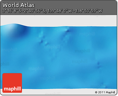 Physical 3D Map of the Area around 2° 58' 32" S, 139° 19' 29" W