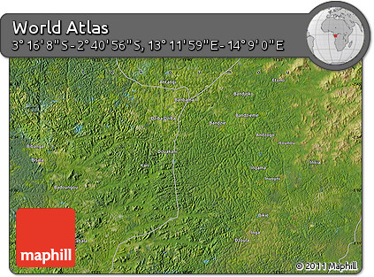 Satellite Map of the Area around 2° 58' 32" S, 13° 40' 30" E