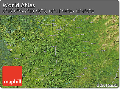 Satellite Map of the Area around 2° 58' 32" S, 13° 40' 30" E