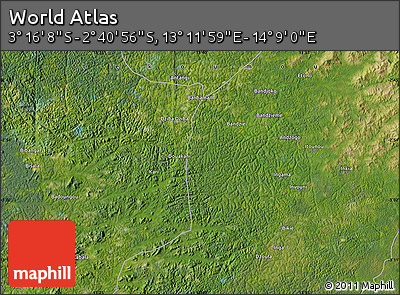 Satellite Map of the Area around 2° 58' 32" S, 13° 40' 30" E