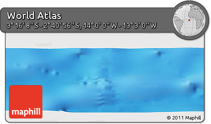 Physical Panoramic Map of the Area around 2° 58' 32" S, 13° 31' 30" W