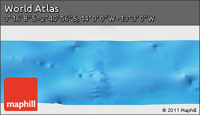 Physical Panoramic Map of the Area around 2° 58' 32" S, 13° 31' 30" W