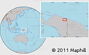 Gray Location Map of the area around 2° 58' 32" S, 140° 19' 29" E