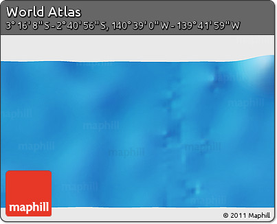 Physical 3D Map of the Area around 2° 58' 32" S, 140° 10' 30" W
