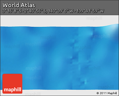 Shaded Relief 3D Map of the Area around 2° 58' 32" S, 140° 10' 30" W