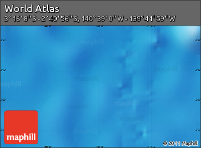 Physical Map of the Area around 2° 58' 32" S, 140° 10' 30" W