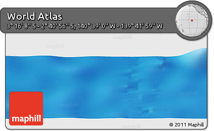 Shaded Relief Panoramic Map of the Area around 2° 58' 32" S, 140° 10' 30" W