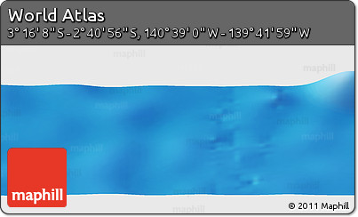 Shaded Relief Panoramic Map of the Area around 2° 58' 32" S, 140° 10' 30" W
