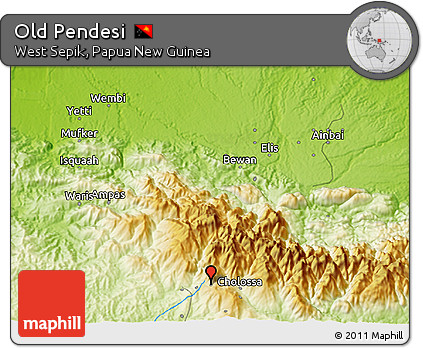 Physical 3D Map of Old Pendesi