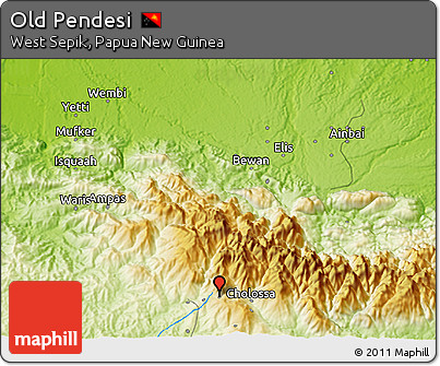 Physical 3D Map of Old Pendesi