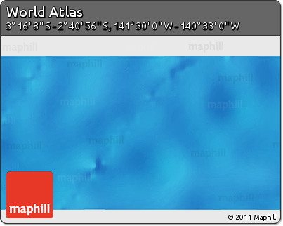 Physical 3D Map of the Area around 2° 58' 32" S, 141° 1' 30" W