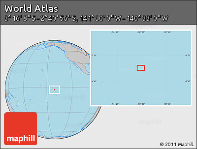Gray Location Map of the Area around 2° 58' 32" S, 141° 1' 30" W