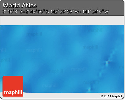 Physical 3D Map of the Area around 2° 58' 32" S, 141° 52' 30" W