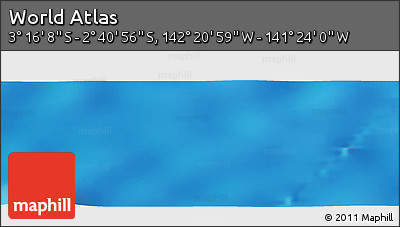 Physical Panoramic Map of the Area around 2° 58' 32" S, 141° 52' 30" W