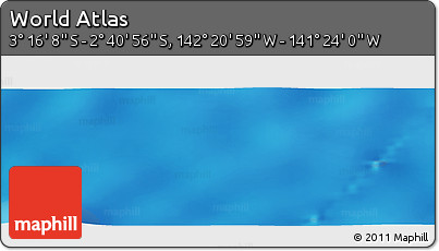 Physical Panoramic Map of the Area around 2° 58' 32" S, 141° 52' 30" W