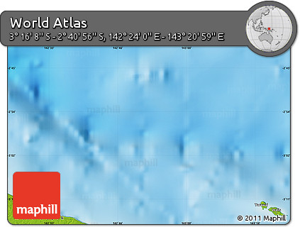 Physical Map of the Area around 2° 58' 32" S, 142° 52' 30" E