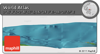 Satellite Panoramic Map of the Area around 2° 58' 32" S, 142° 52' 30" E