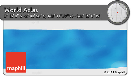 Physical Panoramic Map of the Area around 2° 58' 32" S, 142° 43' 29" W