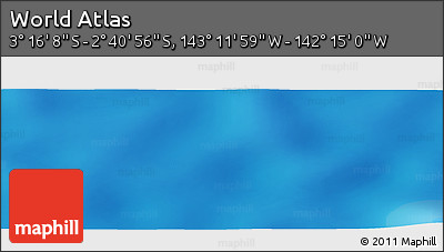 Physical Panoramic Map of the Area around 2° 58' 32" S, 142° 43' 29" W