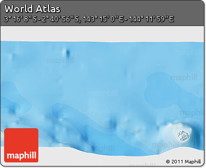 Political 3D Map of the Area around 2° 58' 32" S, 143° 43' 29" E