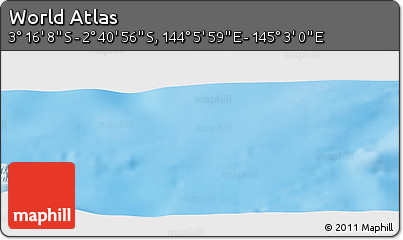 Shaded Relief Panoramic Map of the Area around 2° 58' 32" S, 144° 34' 29" E