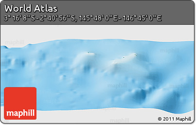 Physical Panoramic Map of the Area around 2° 58' 32" S, 146° 16' 30" E