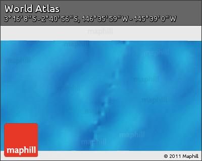 Shaded Relief 3D Map of the Area around 2° 58' 32" S, 146° 7' 30" W