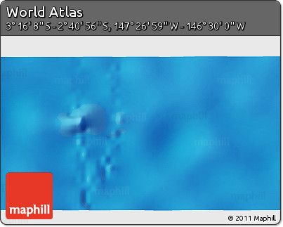 Shaded Relief 3D Map of the Area around 2° 58' 32" S, 146° 58' 29" W