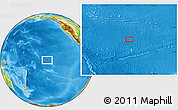 Physical Location Map of the area around 2° 58' 32" S, 146° 58' 29" W